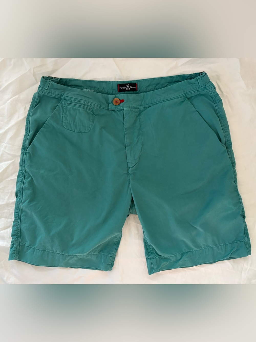 Psycho Bunny Classic Blue Green Diego 8” Shorts - Size 35
